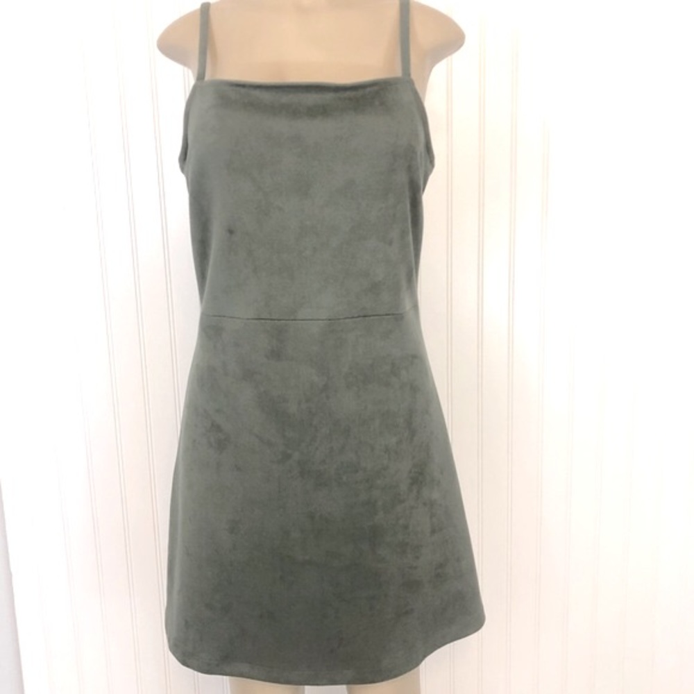 BB Dakota Fair and Square Faux Suede Mini Dress Cottagecore Large